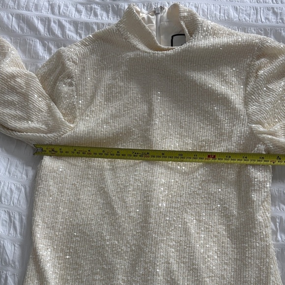 Alexis Cream Long Sleeve Sequin Dress - Picture 11 of 12